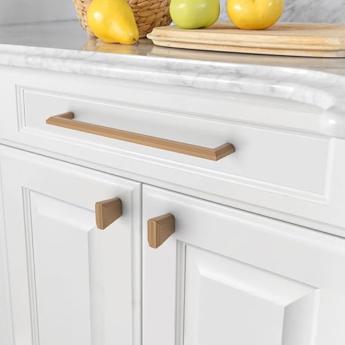 Miniatura 2 de Asidrama Paquete de 6 manijas de gabinete de cocina de bronce champán de 7.5 pulgadas (7.559 in), tiradores de gabinete de cocina dorados