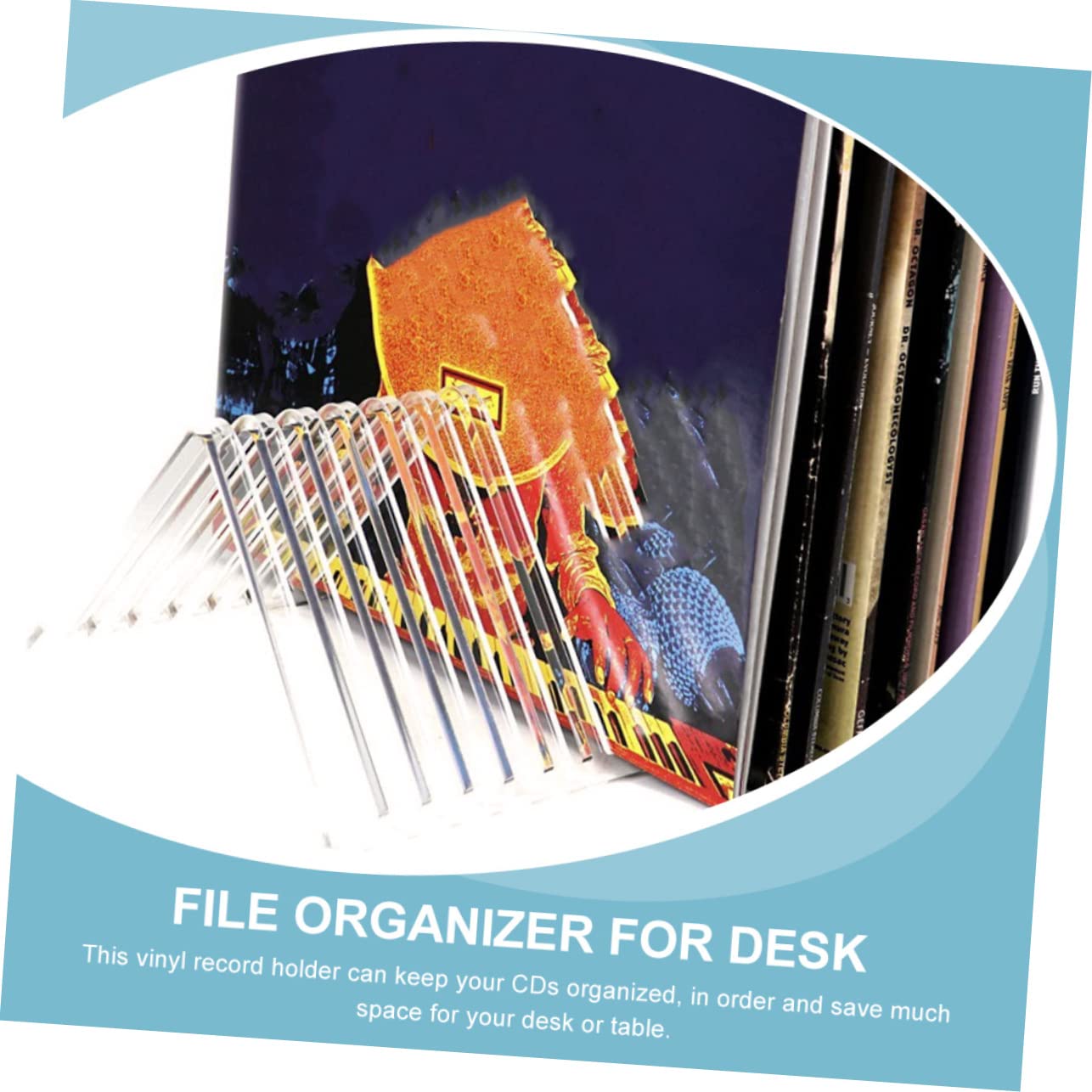 Supporto per Vinili in Acrilico Trasparente Organizer con Slot Multipli per Dischi e Libri CD Stabile e Ufficio Mensola per Vinili