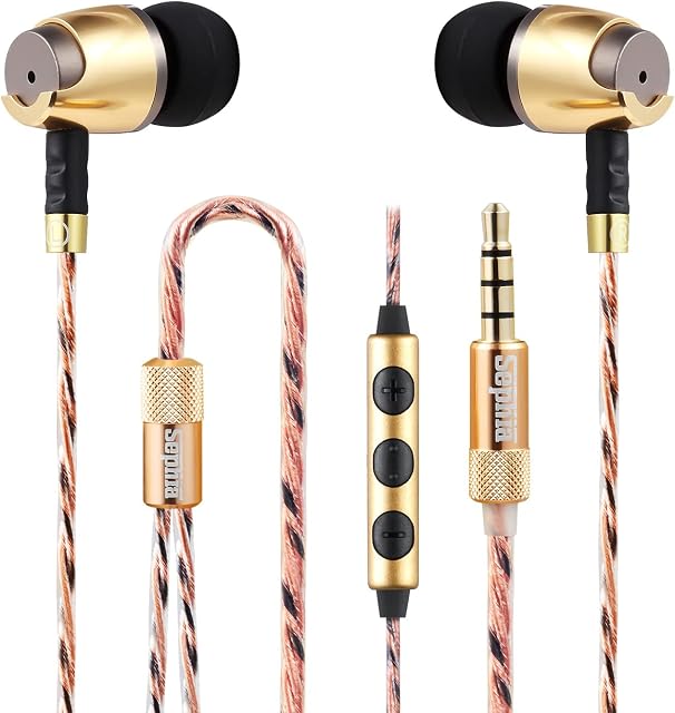 sephia Wired Headphones In-Ear Earphones with Microphone Volume Control Noise Isolating Earbuds Tangle-Free Cable Case 3.5mm Jack