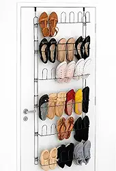 Sapateira de Porta ou Parede Aço 21 Pares 42 Divisórias Alta Durabilidade Organização de Calçados, Acessórios e Mais (PRETO)