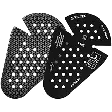 SAS-TEC SC-1/KCB2air CE Level 2 Knee & Elbow Armor Inserts Pair Thin Breathable Viscoelastic Foam Motorcycle Pads 253 x 163 x 10 mm with Side Flex Cuts