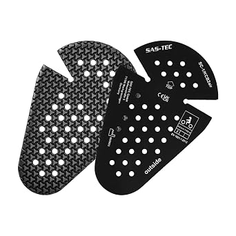 SAS-TEC SC-1/KCB2air CE Level 2 Knee & Elbow Armor Inserts Pair Thin Breathable Viscoelastic Foam Motorcycle Pads 253 x 163 x 10 mm with Side Flex Cuts