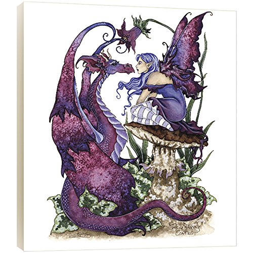 Tree-Free Greetings The Staring Contest Fairy and Dragon EcoArt Wall Plaque, 11.2 x 0.5 x 11.2 Inches (AP83585)