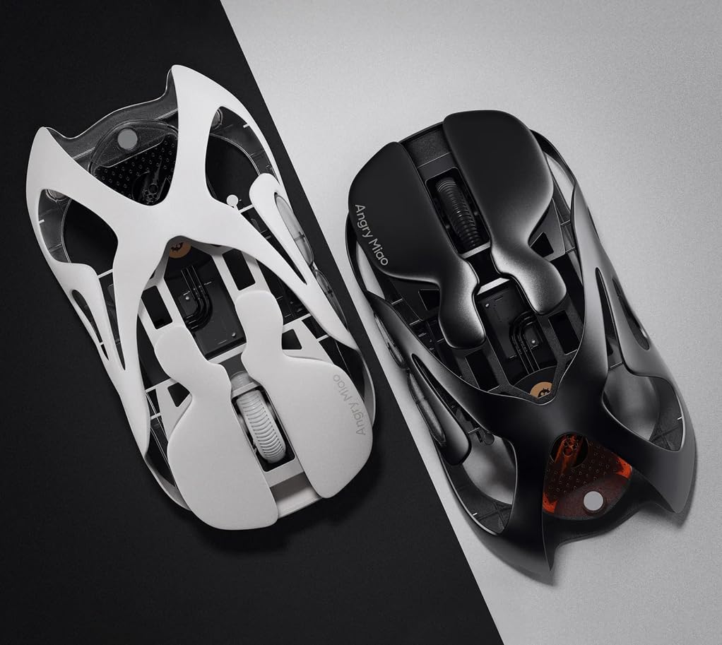 Angry miao AM Infinity Mouse 49g Metal Ultralight Dual 8K Polling PAW3950 30000 DPI Hot-Swappable Battery DIY RGB