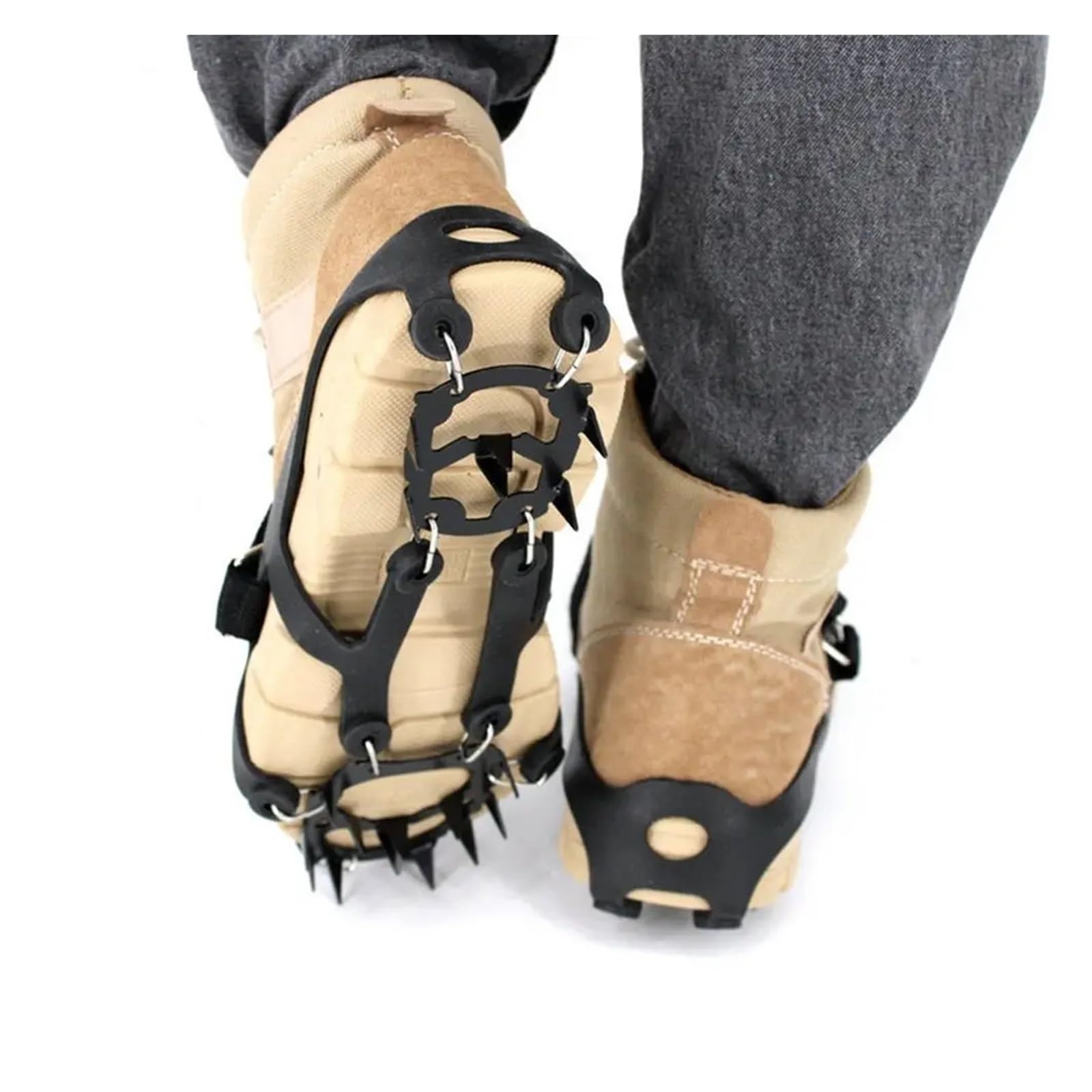 Steigeisen 18Teeth Ice Snow Climbing Walking Boot Shoe Cover Spike Cleats Crampons für Wanderschuhe
