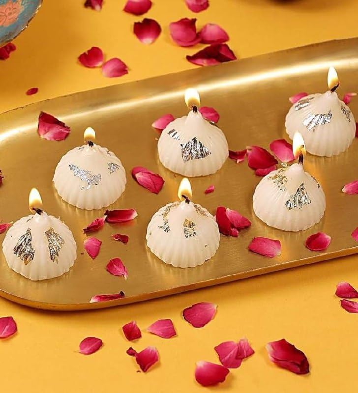Image of Modak Candle - Scented Mithai Candle, Artistic Design | Ganesh Chaturthi Home Decoration Diwali Festive| Handcrafted Soy Wax Modak Diya Pack of 2