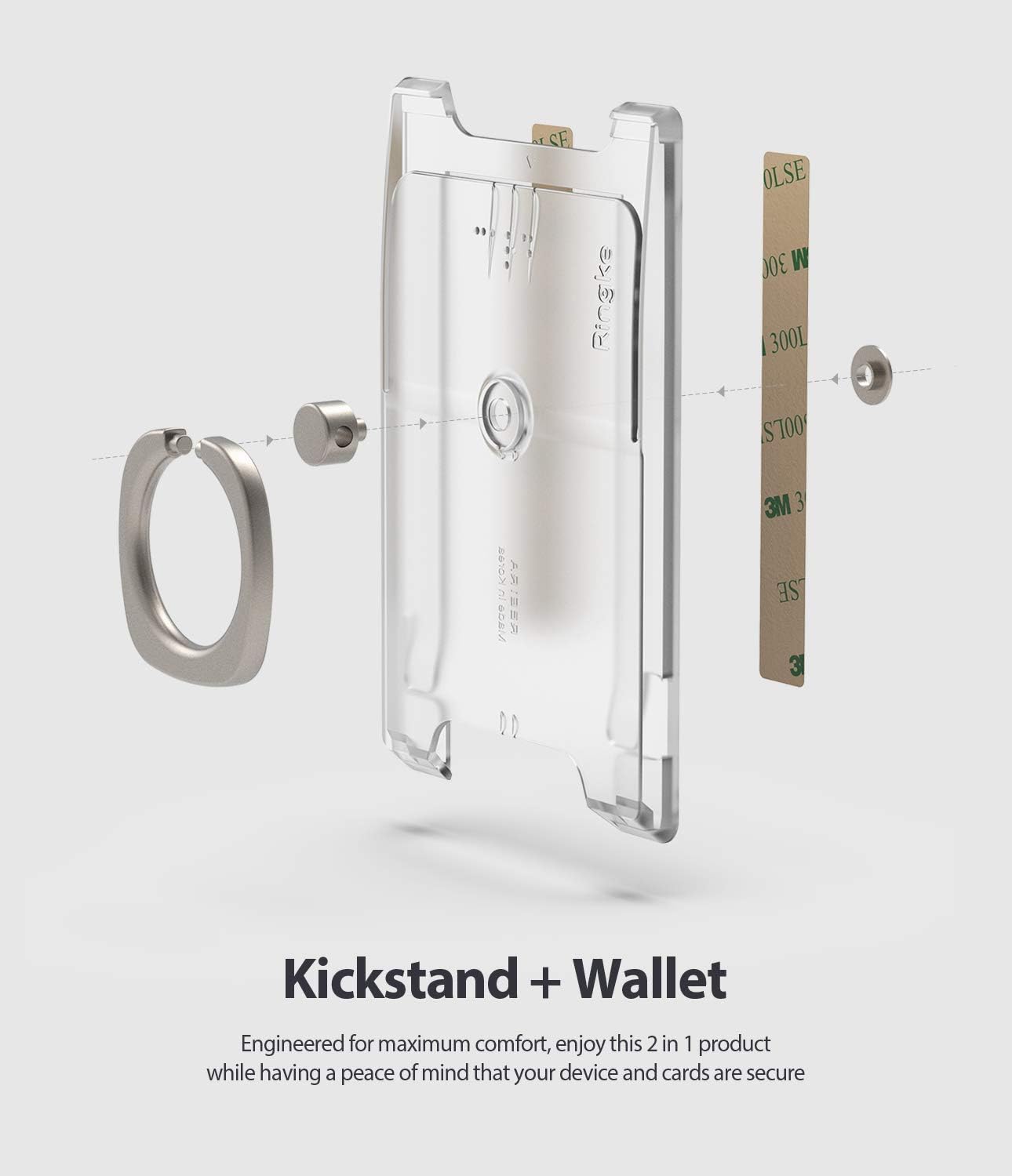 【Ringke】リングホルダースタンド スマホカードホルダー SUICA PASMO カード入れ 財布ケース 定期入れ パースケース スマホ カードケース カードスロット付き リング付き 360度回転リングホルダー 背面カードホルダー 名刺入れ スマホケース カード収納 Ring Slot Card Holder (Black ブラック) iPhone Galaxy Google Pixel Sony Xperia Phone Accessory 全機種対応