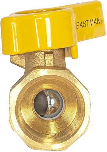 Miniatura 4 de Eastman 60001, Válvula de bola de gas recta de latón, 38 pulgadas Flare x 12 pulgada, 12 pulgada FIP x 38 pulgadas de diámetro exterior