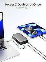 Vista 4 de Cargador portátil de 20000 mAh, 100 W PD de carga rápida con cable USB C integrado, pantalla digital inteligente, paquete de batería