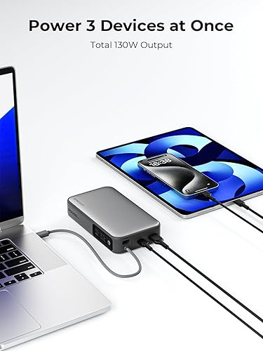 Miniatura 4 de Cargador portátil de 20000 mAh, 100 W PD de carga rápida con cable USB C integrado, pantalla digital inteligente, paquete de batería para