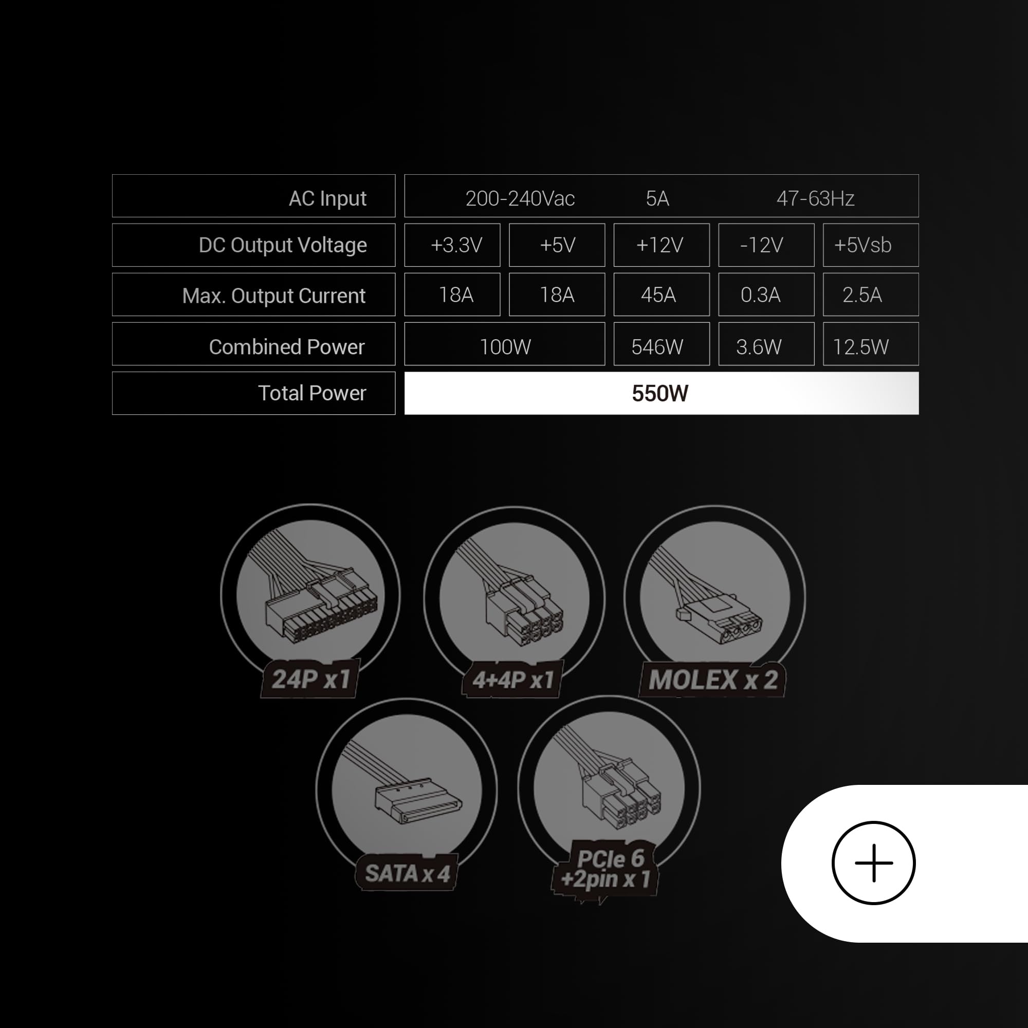 Mars Gaming MPB550SI, Alimentatore ATX 550W, 7 Anni di Garanzia, 80Plus Bronze 230V, 90% di Efficienza, Ventola SI Extreme Silence, Tecnologie AI2-RPM, Condensatori Giapponesi, Nero