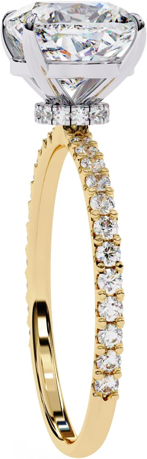 1-5 Carat Cushion & Round Cut Moissanite Diamond Engagement Ring 10k 14k 18k Gold & 925 Sterling Silver Iyraid Halo Moissanite Ring Christmas Gift For Her