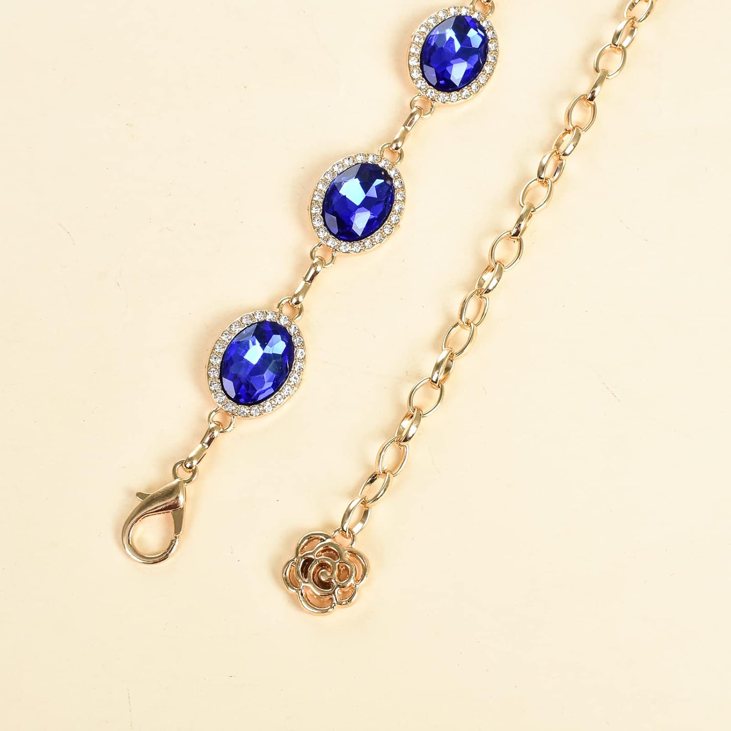 ILuvatar Green Glass Diamond Chain Belt - Metal Women's Western Style Dress Belt - Image 7