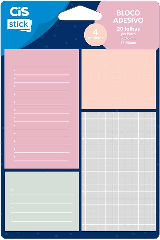 CIS Trend ST0202 Bloco Adesivo 4 modelos - 20 folhas por bloco
