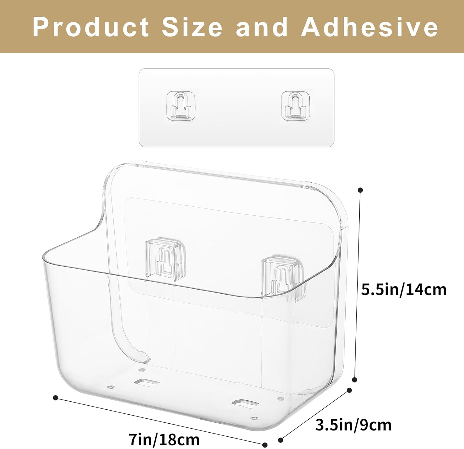 Kitchen Under Sink Cabinet Door Organizer, 4 Pack, Adhesive Clear Acrylic Wall Mount Shelf, Bathroom Makeup Storage Bins, Shower Caddy, Spice Rack, Drink Packet Sponge Dishwasher Pod Holder