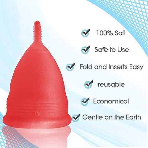 Miniatura 4 de Blossom Menstrual Cup pequeña copa menstrual reutilizable (Tamaño pequeño), color rojo