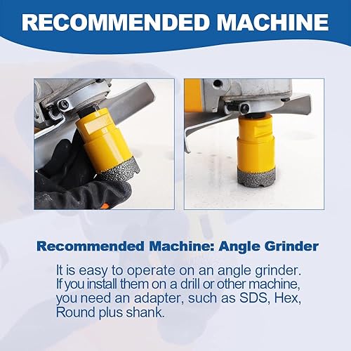 Miniatura 7 de HIGHDRIL Kit de brocas de diamante  6810351.969 in0.984 in broca de chaflán de 1.969 in+adaptador SDS con rosca 58-11 para azulejos de cerámica de
