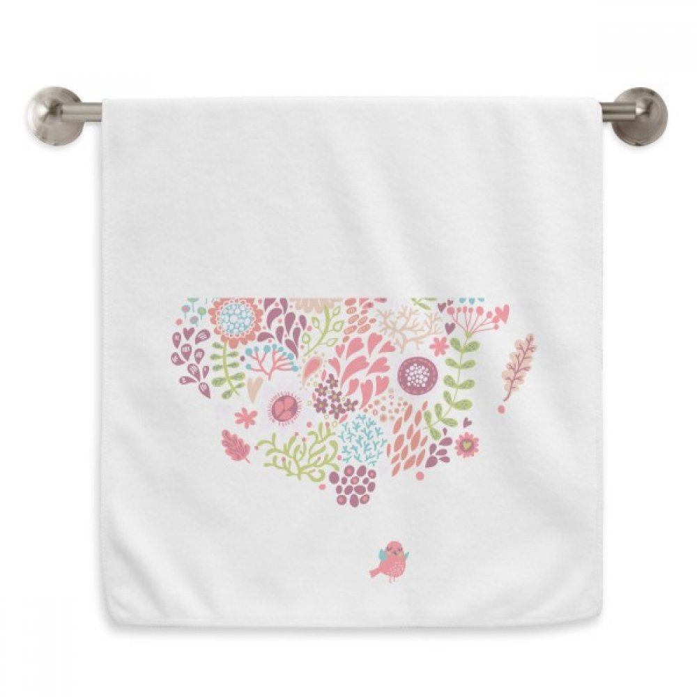 Serviette fleurs et oiseaux blanc 13x29 pouces douce pour toilette