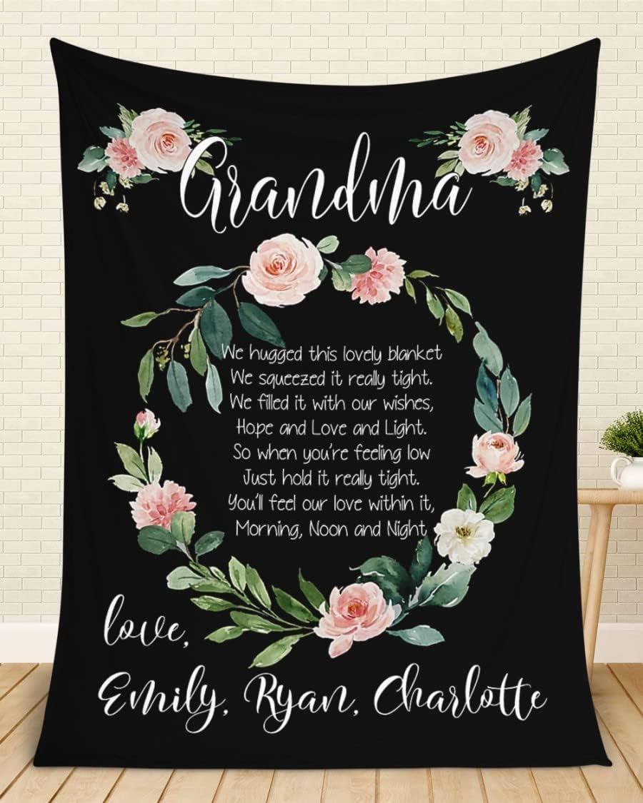 Grandma Blanket from Grandkids, Gifts for Grandma from