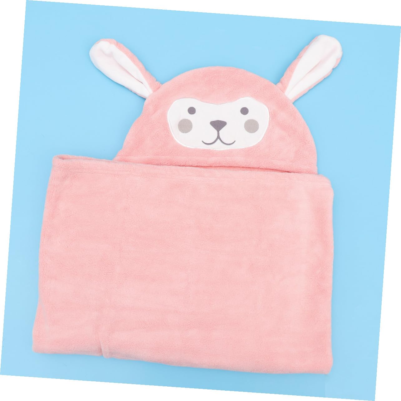 SHINEOFI Toalla de Baño Forro Coral Rosa Capucha Conejo para Niños