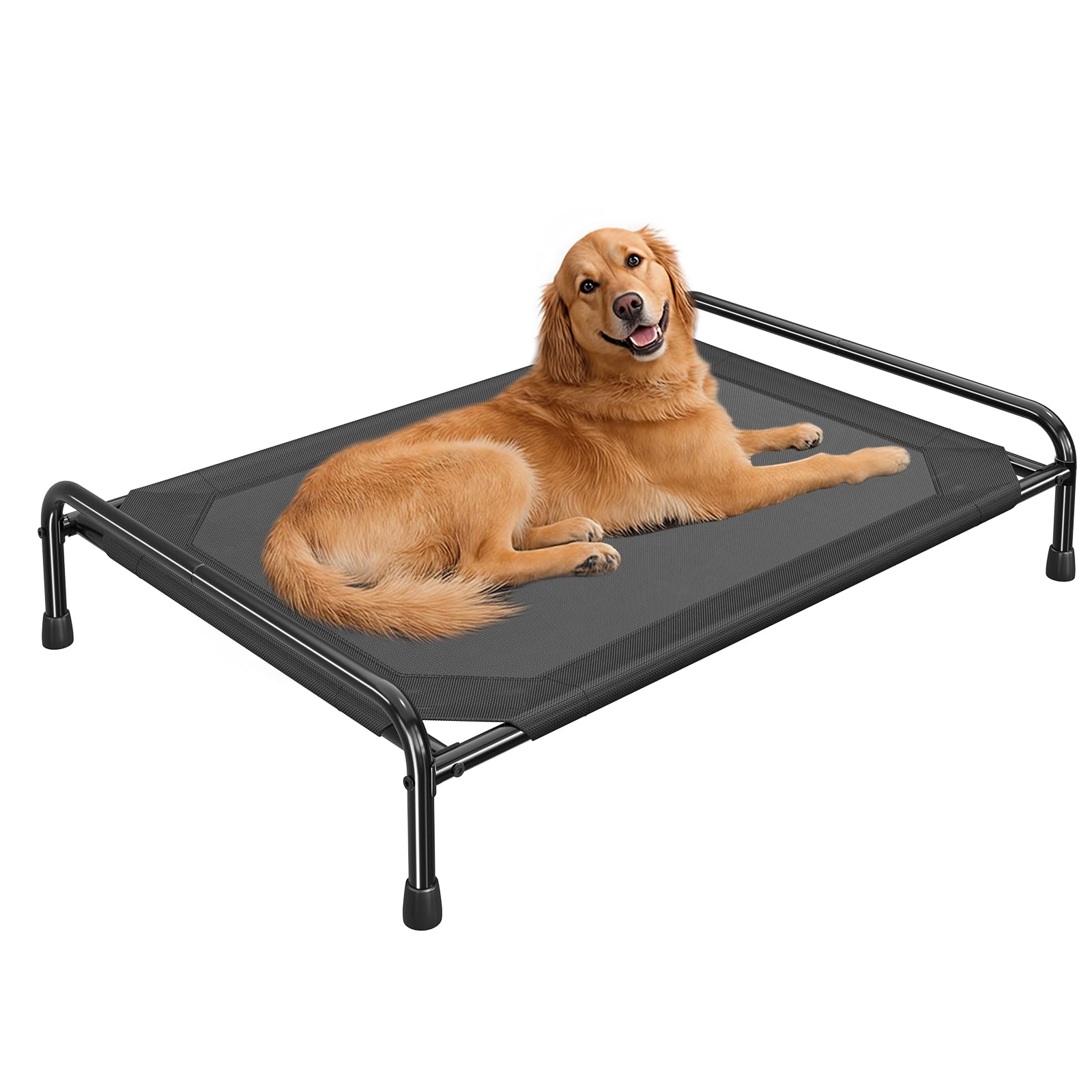 View 1 of **View Clerk Notes**Ekisemio Cooling Breathable Elevated Dog Bed with Metal Frame for Large Dogs, Black