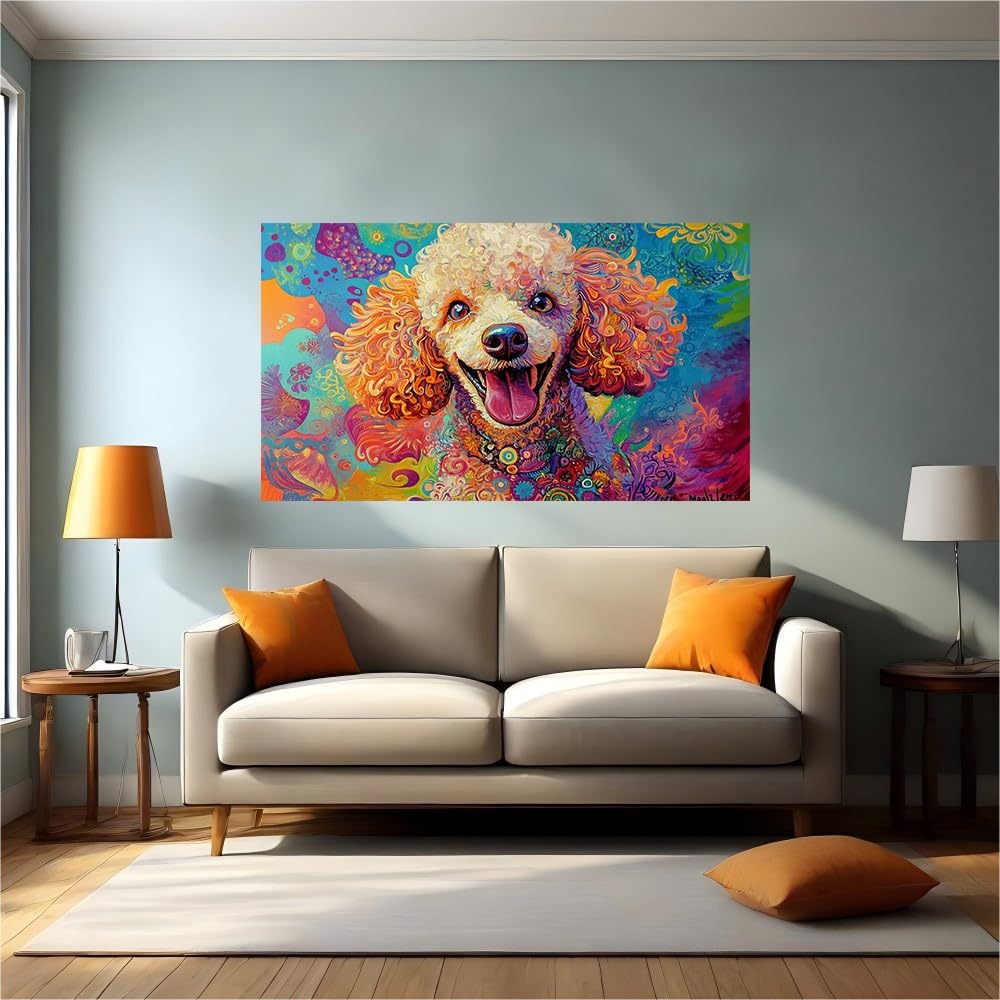 Vinilo pared caniche decorativo para crear un dormitorio acogedor y moderno