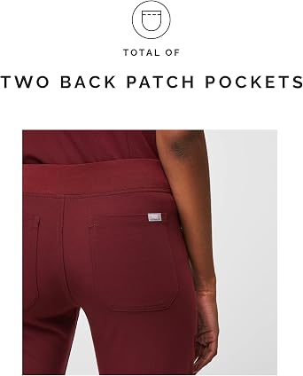 FIGS Livingston Basic Scrub Pants for Women Yoga Waistband, 2 Pockets, Classic Straight Leg Fit
