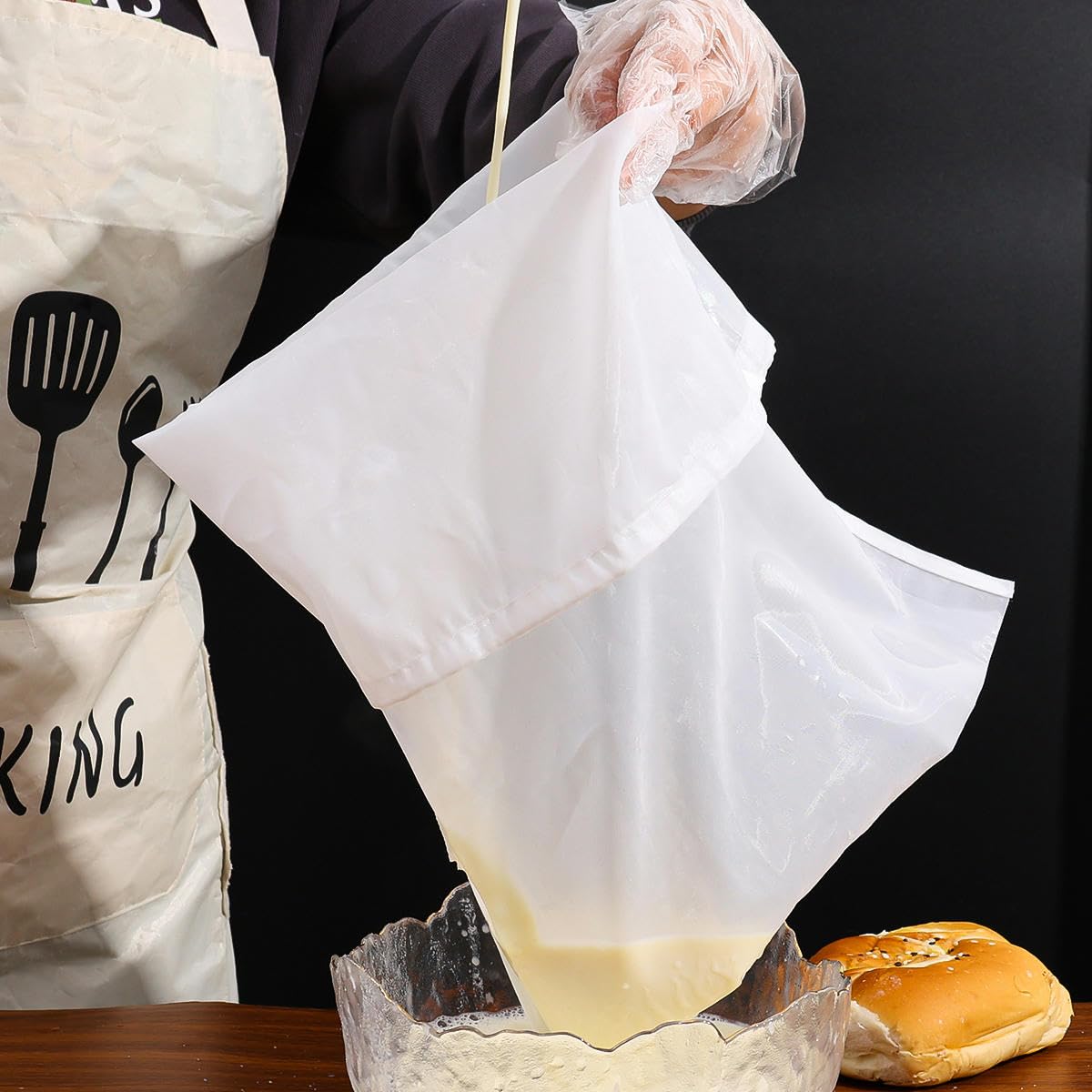 2 Sacchetti Filtranti In Nylon Ultra-fini – Filtro Riutilizzabile Per Latte Di Soia, Tofu, Succhi, Yogurt E Formaggio - 3