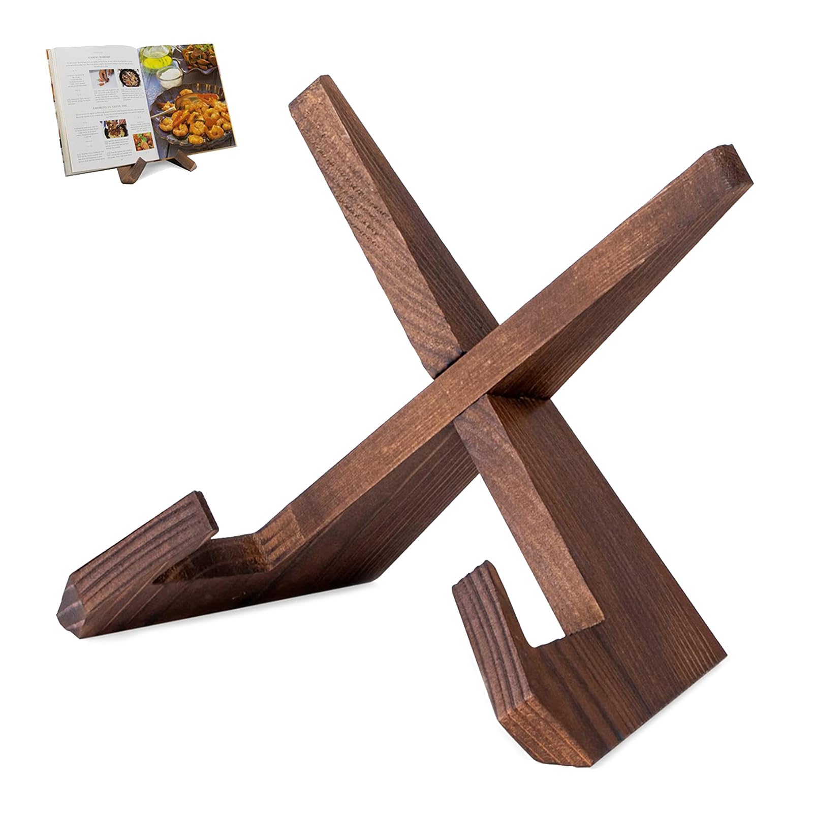 YunBey Soporte para Platos Soporte de Exhibición de Madera Multifunción Atril para Libros de Cocina para Exhibir Platos Recetas Libros Marcos de Fotos