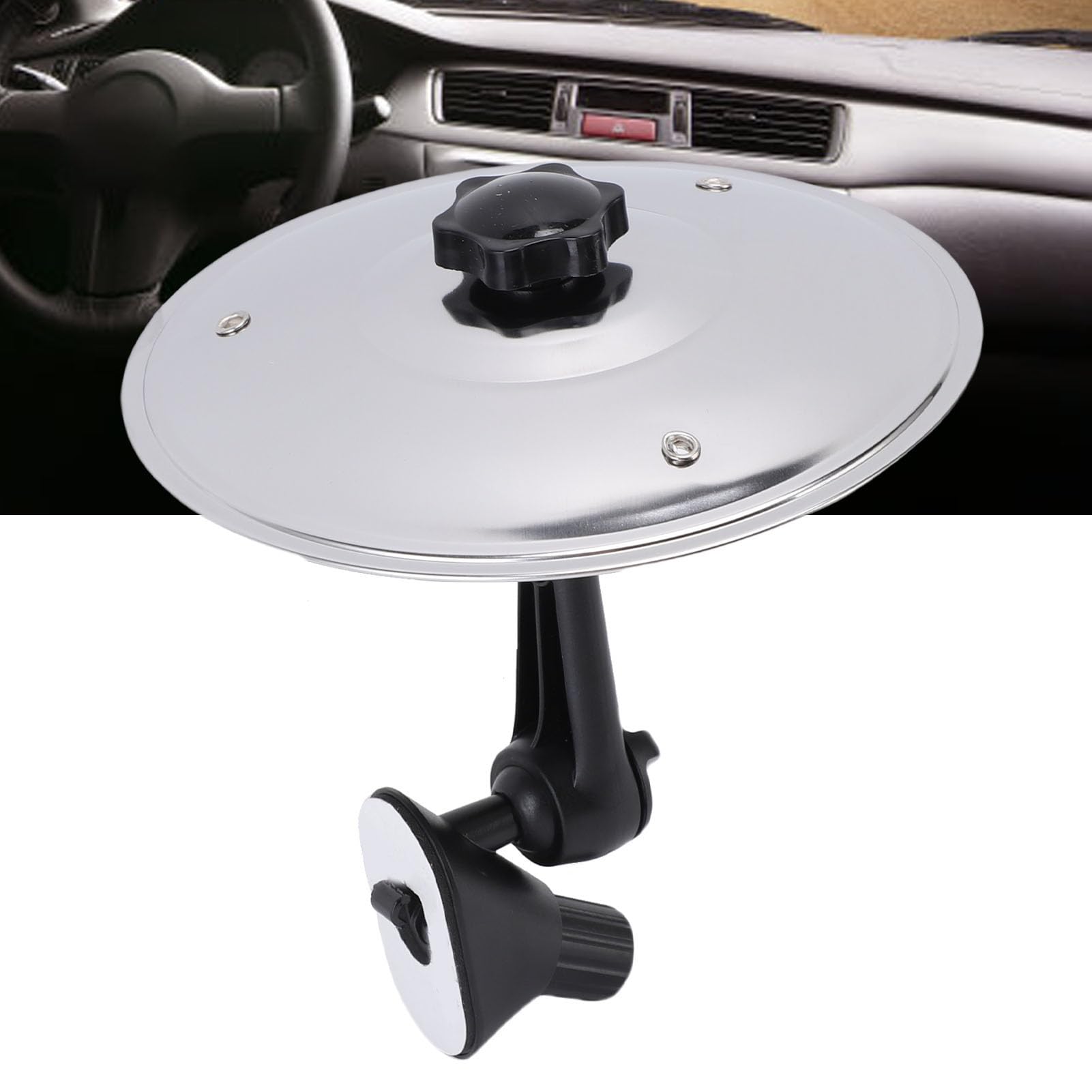 Air de Cymbale à Tambour Automobile, Cymbale de Crash de Tambour pour Mélomanes et Batteurs, Installation Facile sur les Tableaux de Bord et les évents (SILVER)