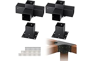 VEVOR Pergola Bracket Kit 4''x4'', 4pcs (2pcs 4-Way,2pcs Base) for Sturdy Pergola and Gazebo Construction