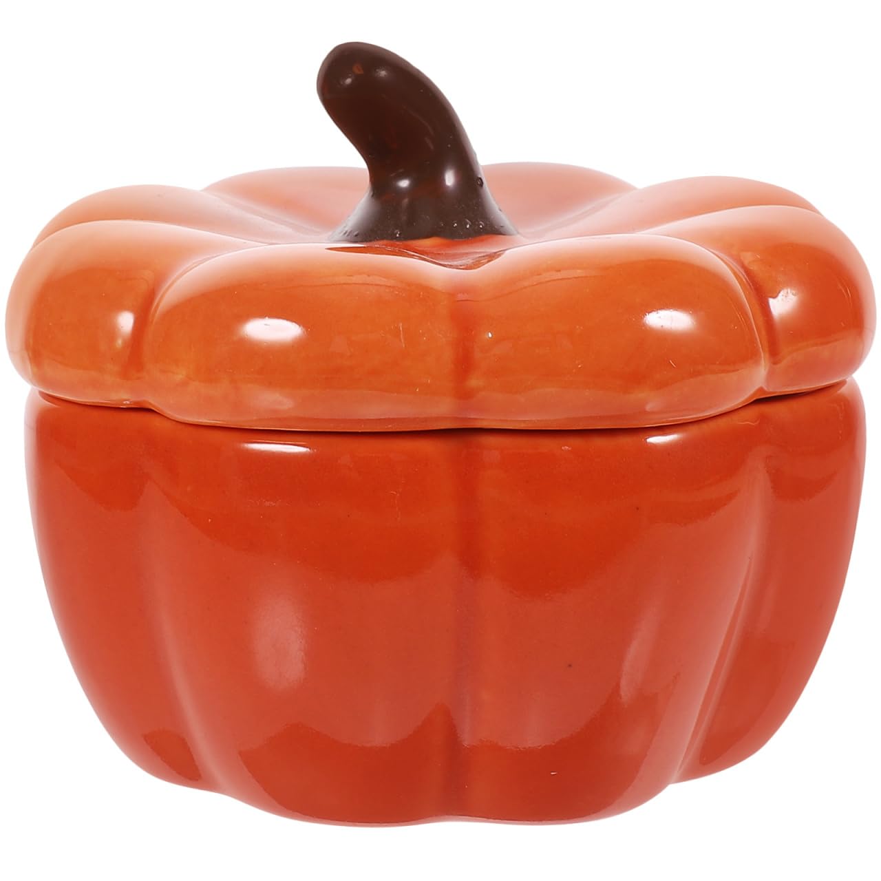 Uonlytech Pumpkin Candle Holder Halloween Pumpkin Tea Light Holder Ceramic Candlestick Cup Sugar Candy Bowl with Lid Spice Coffee Tea Jar Organizer Canister Home Decor