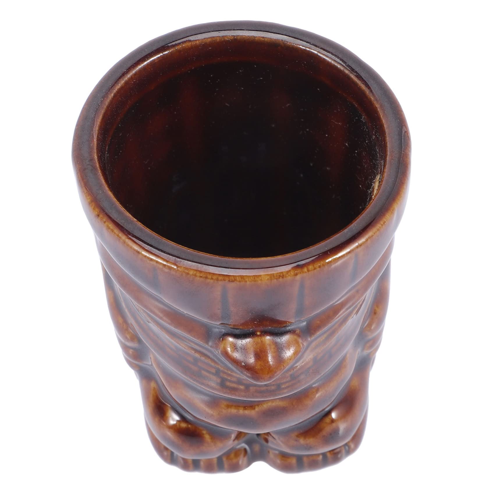 PRETYZOOM 4 Uds Tiki Taza Pequeña Copa De Vino Copa De Cóctel Decorativa Copas De Cóctel Taza De Fiesta Hawaiana Vasos para Beber Copa De Vino Copas Tiki para Cócteles De Cerámica