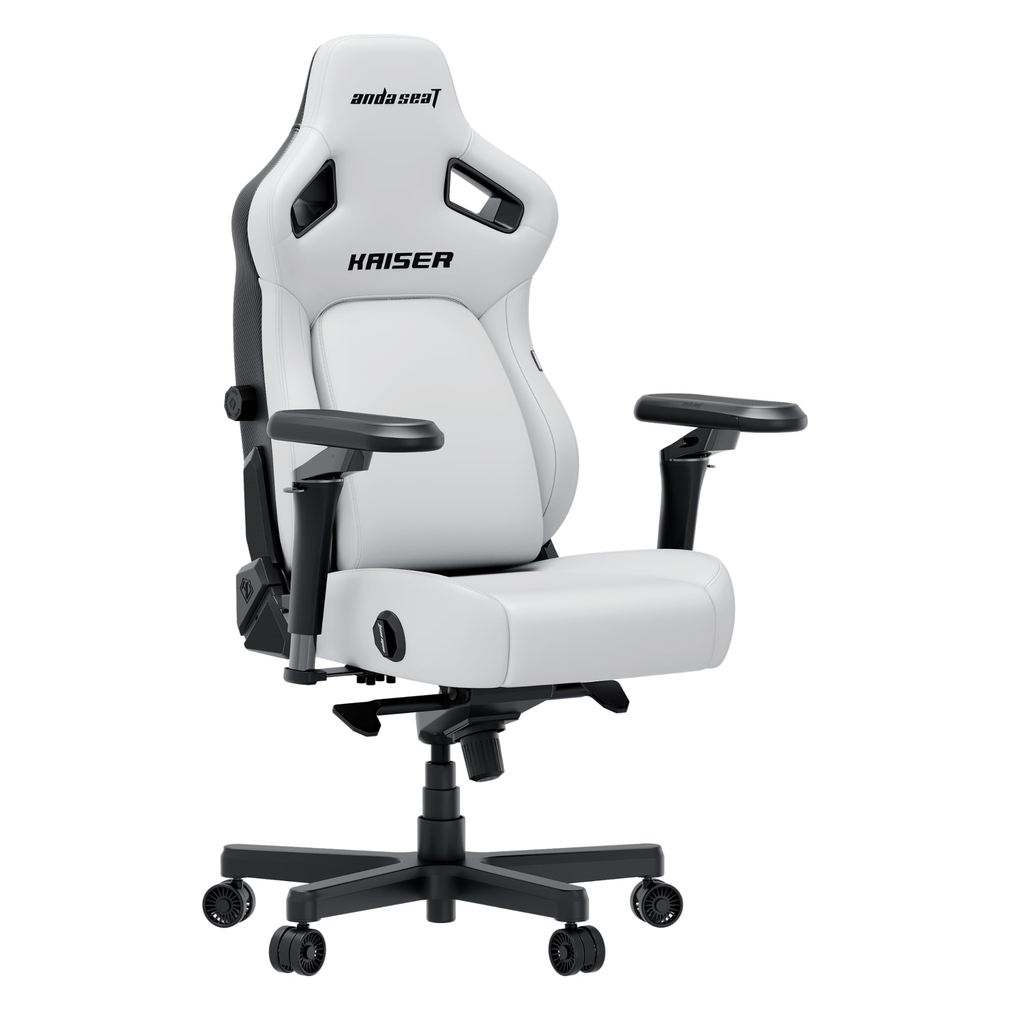 Anda Seat Kaiser 4 XL Gaming Chairs for Adults - Ergonomic White PVC Leather Gaming Chair with 6D Armrest, Comfortable Office Seat with Lumbar Support, Heavy Duty Wide Gamer Seat
