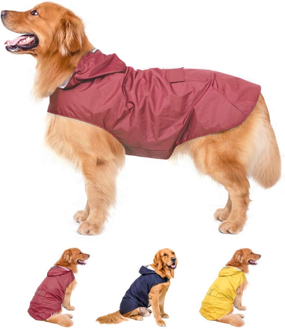 Dog Raincoat for Large Dogs, Medium Dogs Adjustable Waterproof Pet