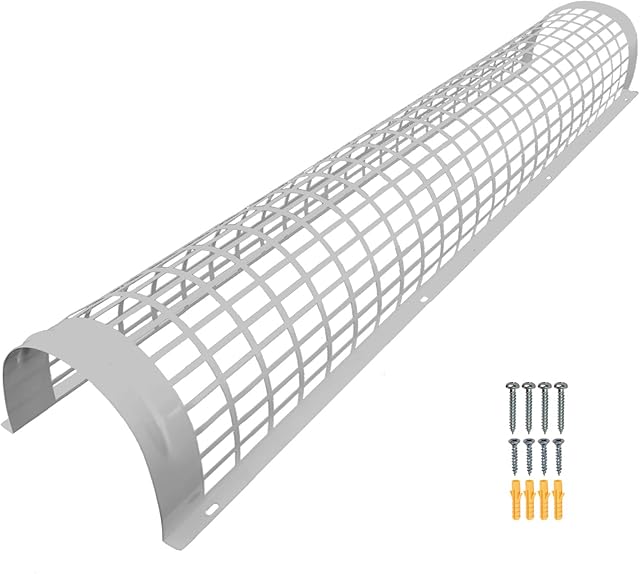 Elixir Gardens Metal Tube Heater Guards | 1, 1.3, 2, 2.3, 3 & 4 foot Safety Guard (Supplied with Attachment Screws & Plugs) | Strong & Durable Powder Coated Steel | 2 ft