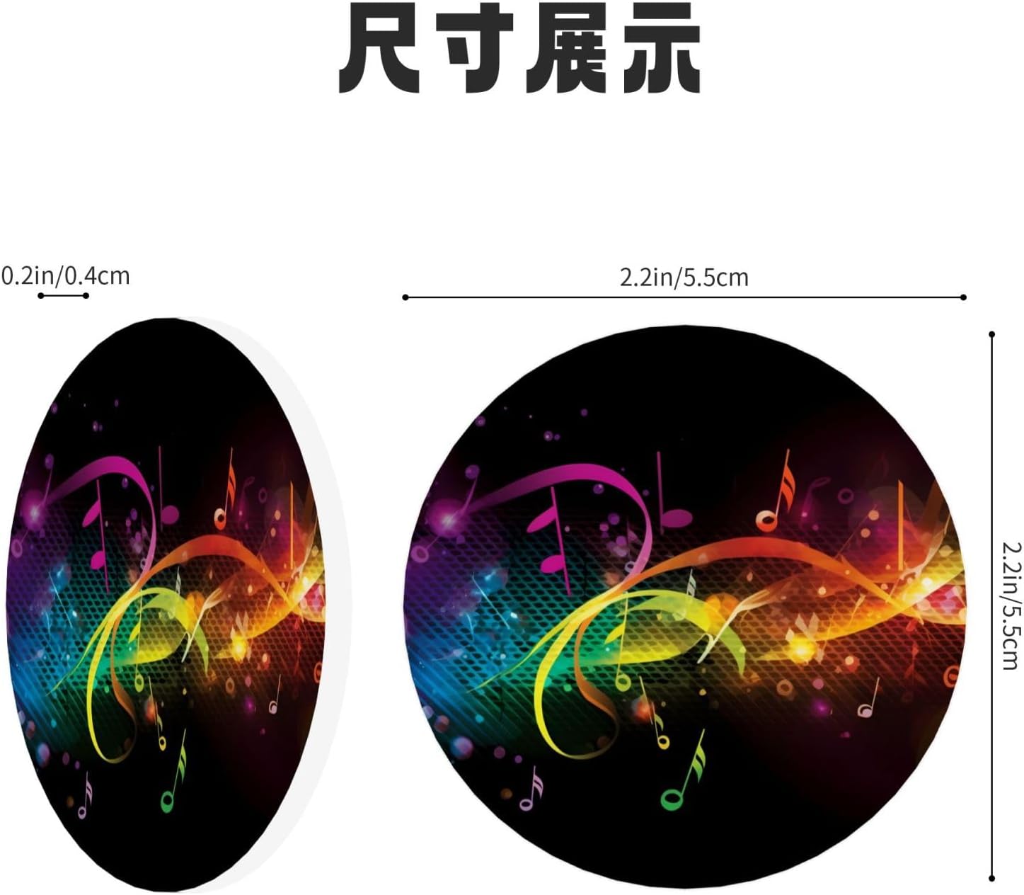Round Acrylic Fridge Magnets Colorful Music Notes Magnetic Refrigerator Sticker Funny Cute Refrigerator Decorative Magnets for Fridge Office Whiteboard Kitchen Cabinets Locker image 5
