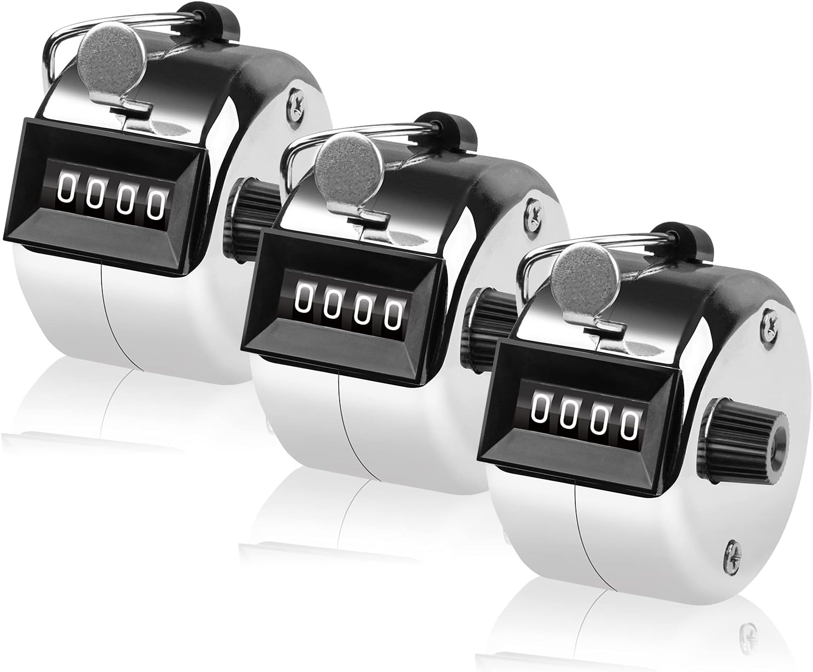 Tally Counter, 4-Digit Clicker Counter, Metal Hand Tally Counters Clicker Pitch Counter for Counting, Knitting, Coaching, Golf, Lap, Fishing