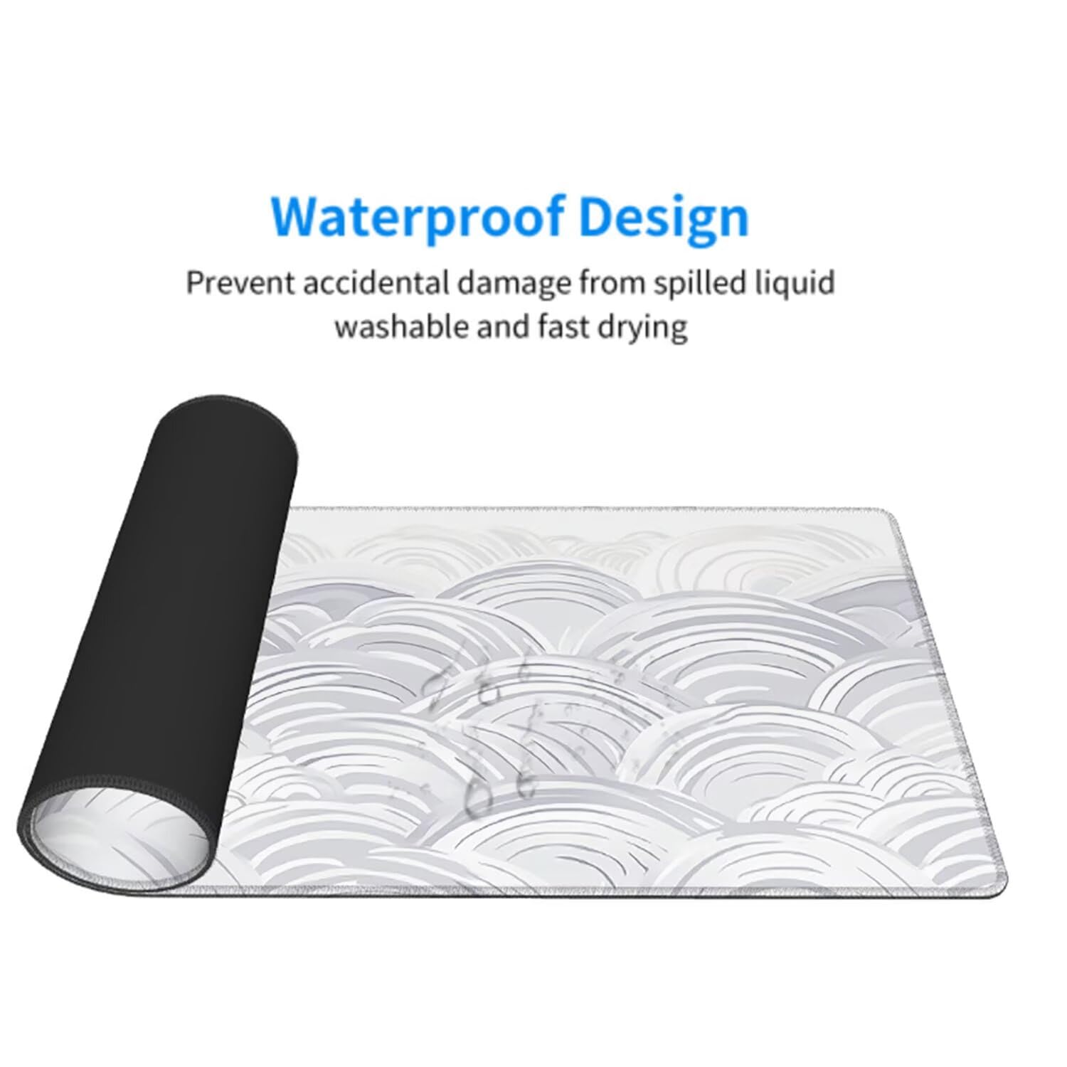 Abstrakcyjna podkładka pod mysz pod mysz pod mysz do gier XXL 1200 x 600 x 3 mm podkładka pod mysz gumowa fale ocean duża podkładka pod rękę gracz akcesoria PC, do klawiatury laptopa w-9467