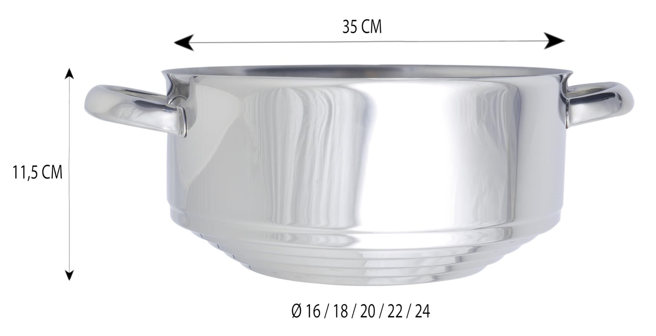 Artame, ART32956, Colador de vapor multidiámetro de acero inoxidable con tapa de cristal, Ø16 cm a Ø24 Cm