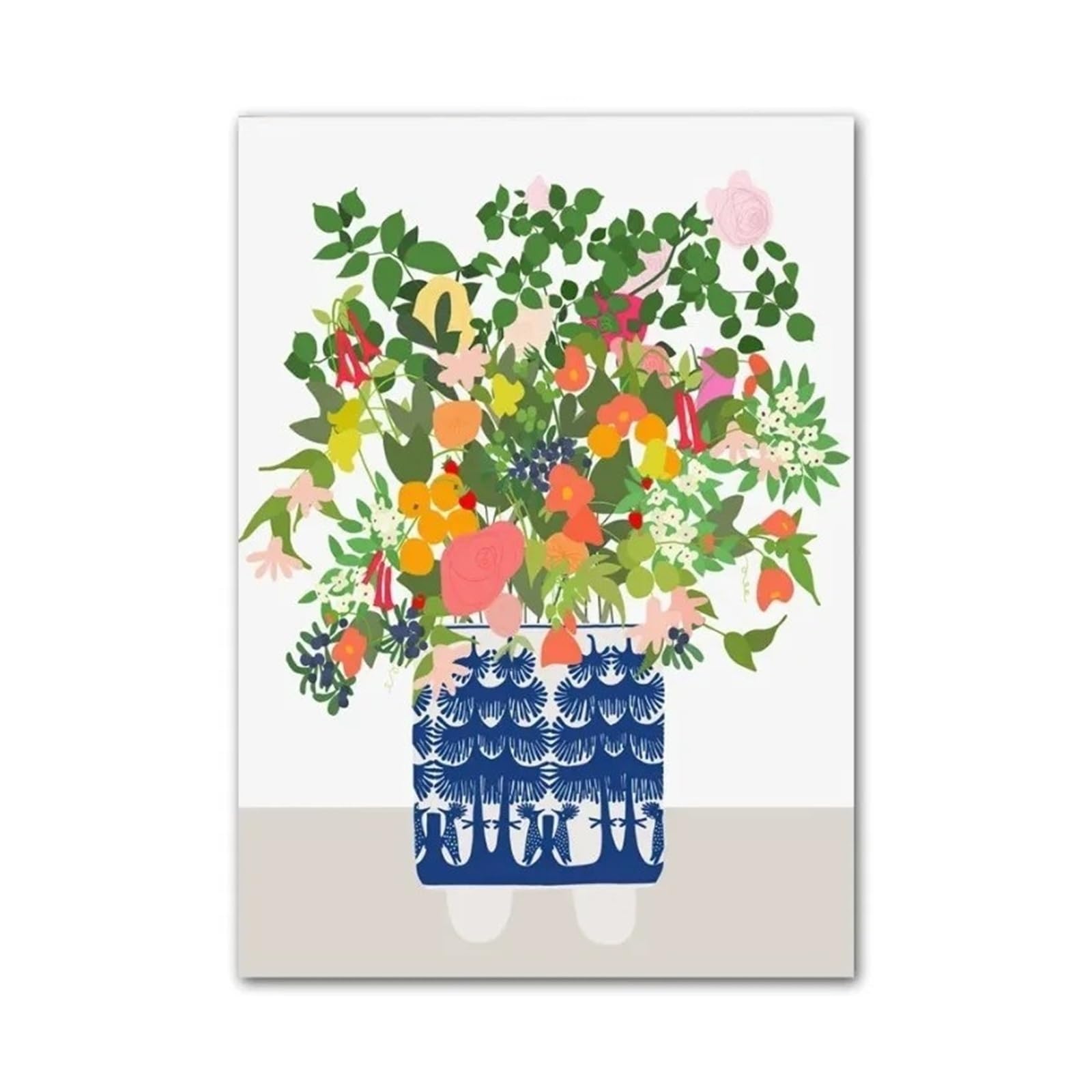 Plantes Fleurs Et Feuilles en Toile Inspirante pour une Douce Ambiance Cosy