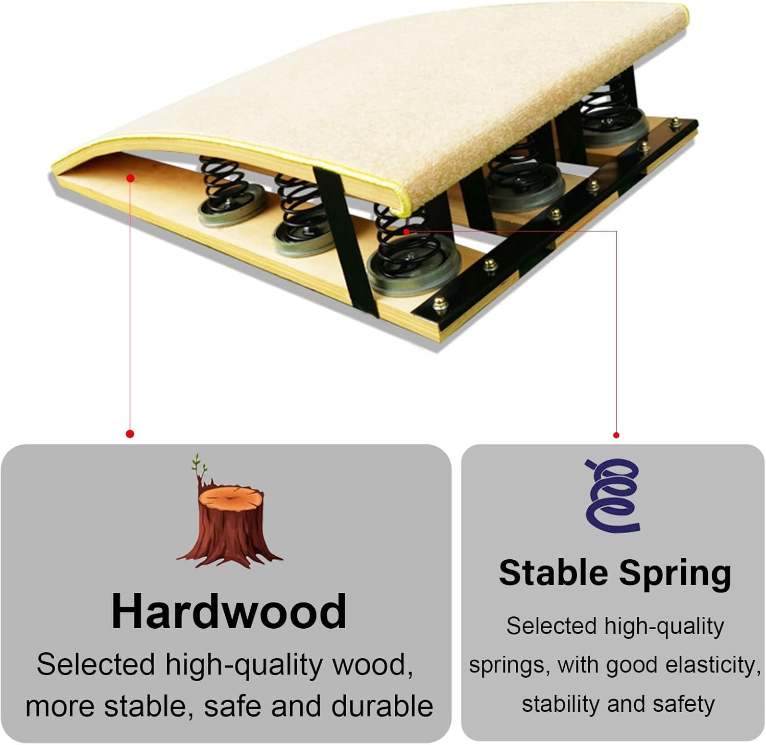 Vault Training Aid - Gymnastics Elastic Board with 9 Heavy Duty Springs for High Jump, Long Jump & Backflip Skills Practice - Perfect Gym Equipment