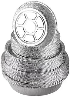 Bandeja De Papel De Aluminio 50 piezas de platos de papel de aluminio, moldes redondos de papel de aluminio for tartas, for freidoras de aire, for hornear, cocinar y almacenar, moldes de aluminio Para