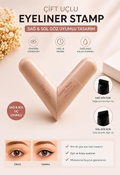 Suya Dayan kl   ift Tarafl  Eyeliner Damga Kalem Sa  Ve Sol G z Uyumlu-S YAH