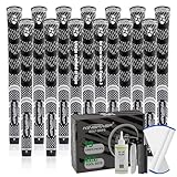 KINGRASP プレミアムハイブリッドゴルフグリップ(13パック) - 高トラクションラバーゴルフクラブグリップ フィードバック強化 | グリップ13個 + テープ15本 + ラバーバイス1個 | ゴルフクラブ用オールインワン交換用グリップキット