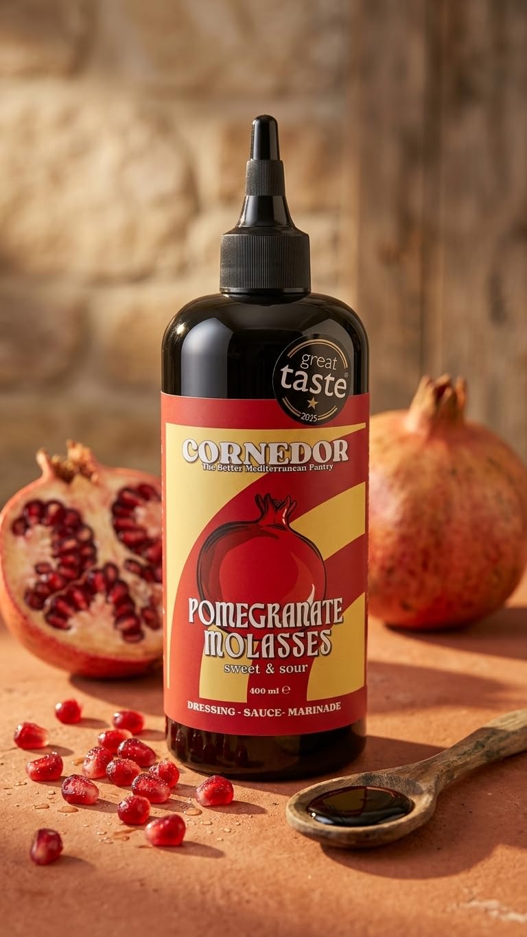 CORNEDOR - Melaza de Granada | 400 ml | Jarabe, Aderezo, Salsa, Marinada, | Agridulce | 100% Granada, Sin azúcares añadidos, Sin aditivos