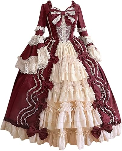 Miniatura 8 de Vestido de Lolita francesa para mujer, vestido victoriano, vestido renacentista, disfraz de princesa, manga acampanada, corte de lujo, cosplay