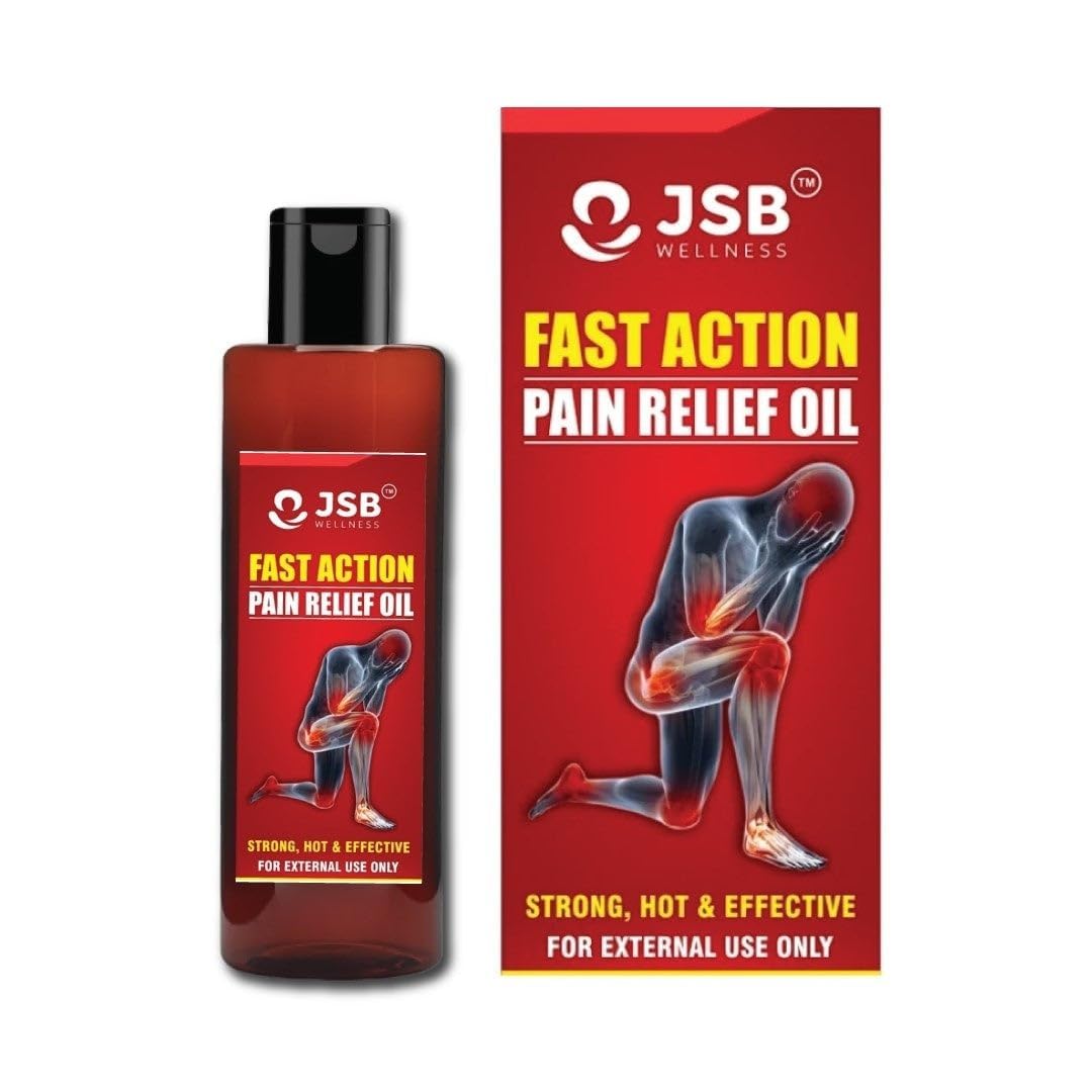 JSB Joint Pain Oil For Fast Action Relief - For Knee, Back, Neck Pain - 100ML - Remains Hot Upto 10Hrs - Swelling & Joint Inflammation Relief - Ayurvedic Herbal Oil - Muscle Relief - 100% Natural (B0D2DFYRK5) Amazon Price History, Amazon Price Tracker