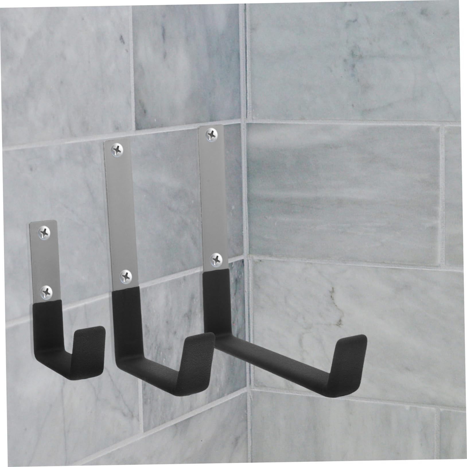SEWACC Ganchos de Pared Resistentes de Metal, 6 Piezas, para Garaje | Acero, Recubrimiento Antideslizante, Aptos para Herramientas y Bicicletas, Uso en Paredes y Balcones