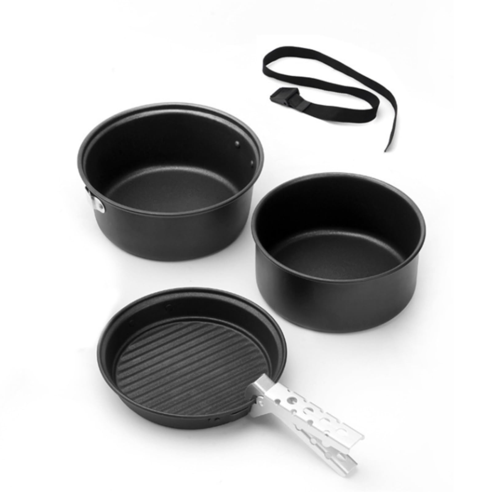 Popote Bivouac Poêle À Frire De Camping Portable avec Revêtement Antiadhésif, Ensemble De Vaisselle De Pique-Nique en Plein Air Cuisine de Camping